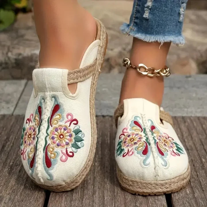 Kathy™ – Women’s Cotton Sandals with Floral Print
