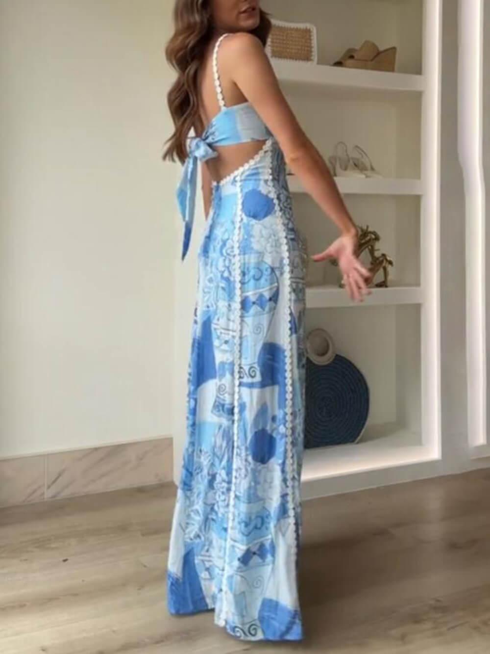Tahlia™ - Spaghetti Strap Backless Maxi Dress