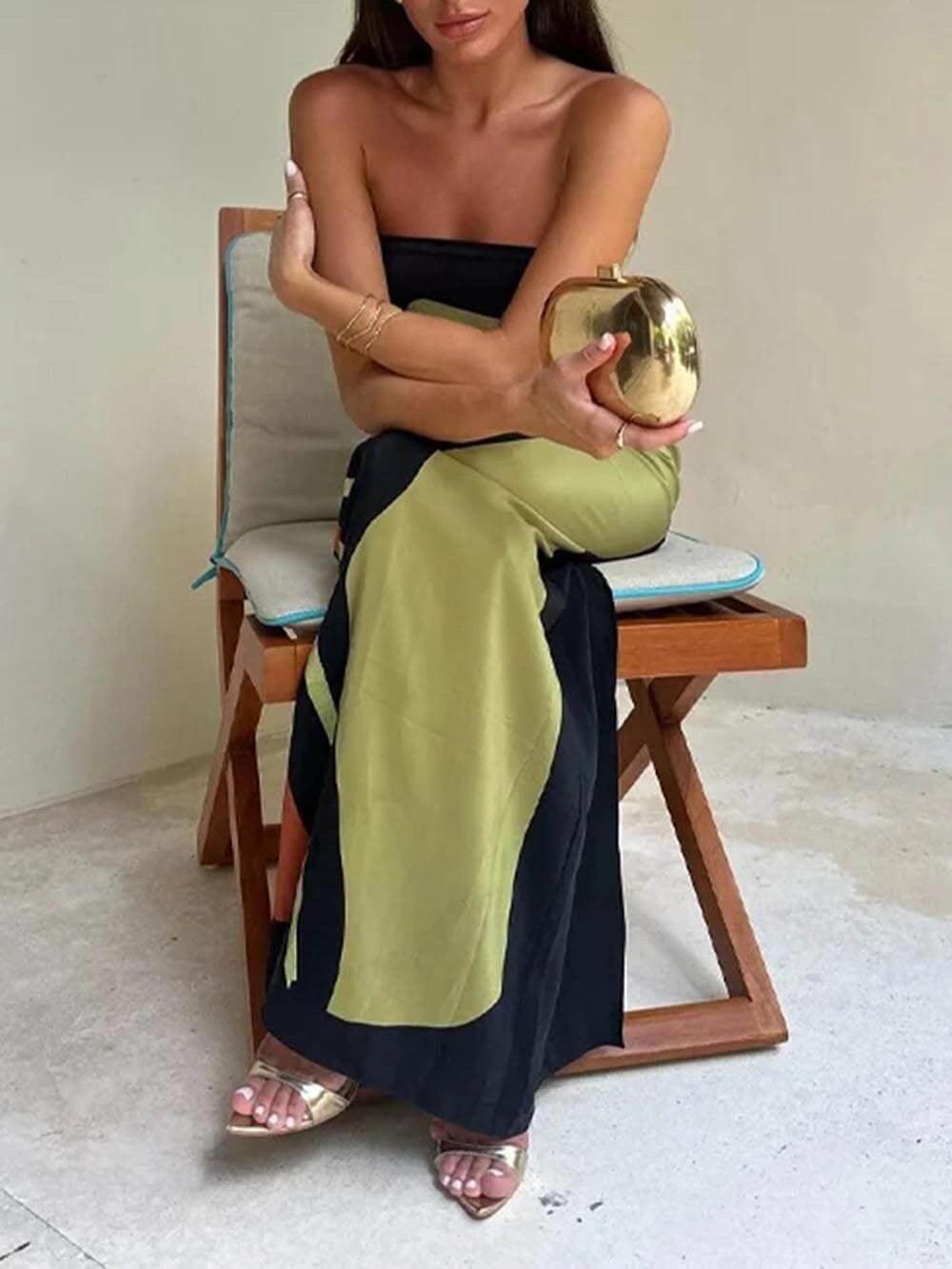 Miahri™ - Strapless Printed Maxi Dress