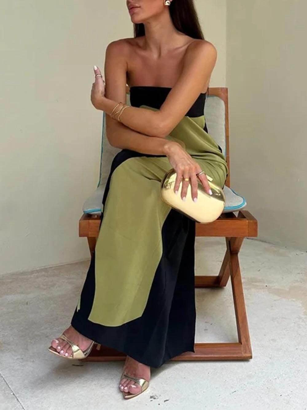 Miahri™ - Strapless Printed Maxi Dress