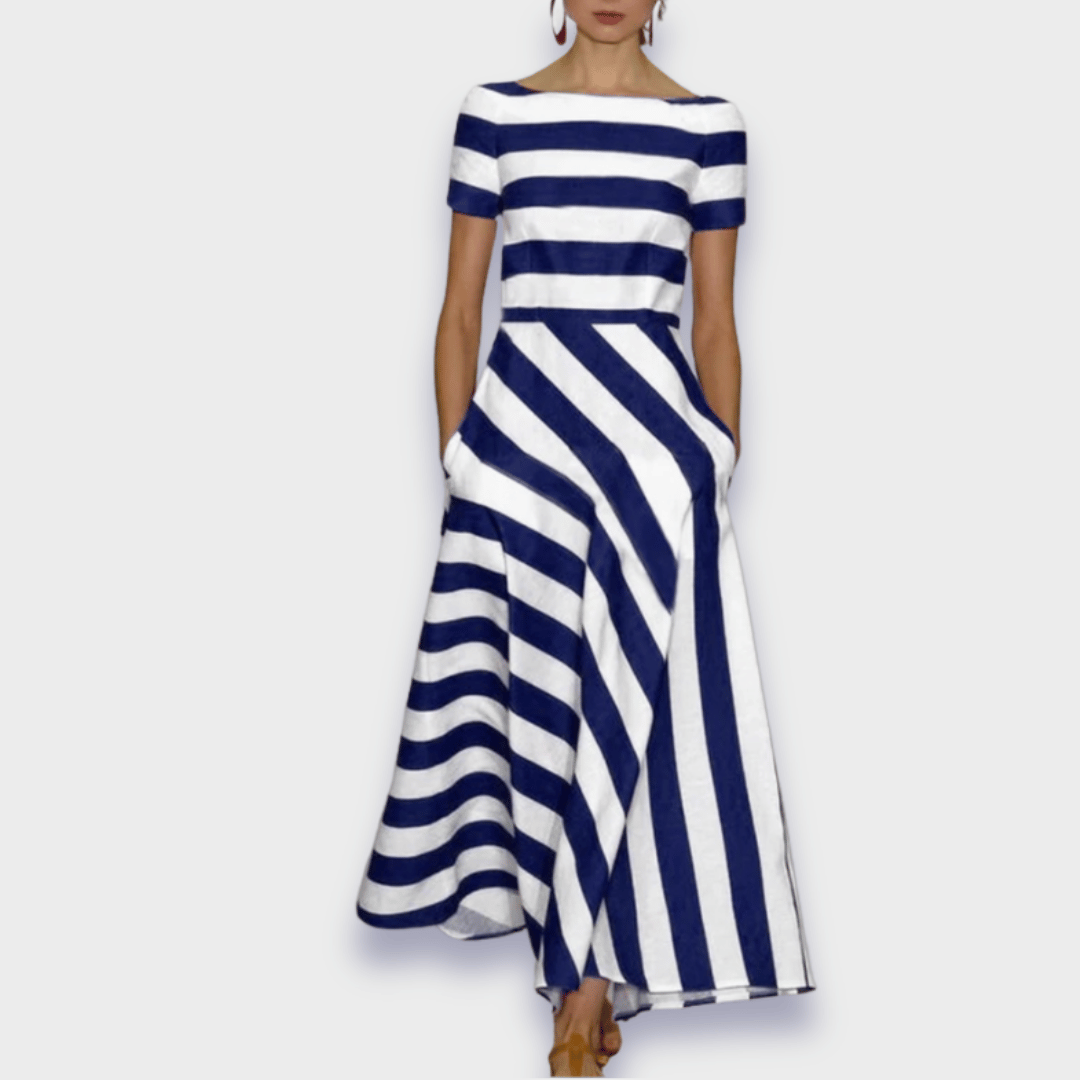 Marizelle™ – Bold Striped Maxi Dress