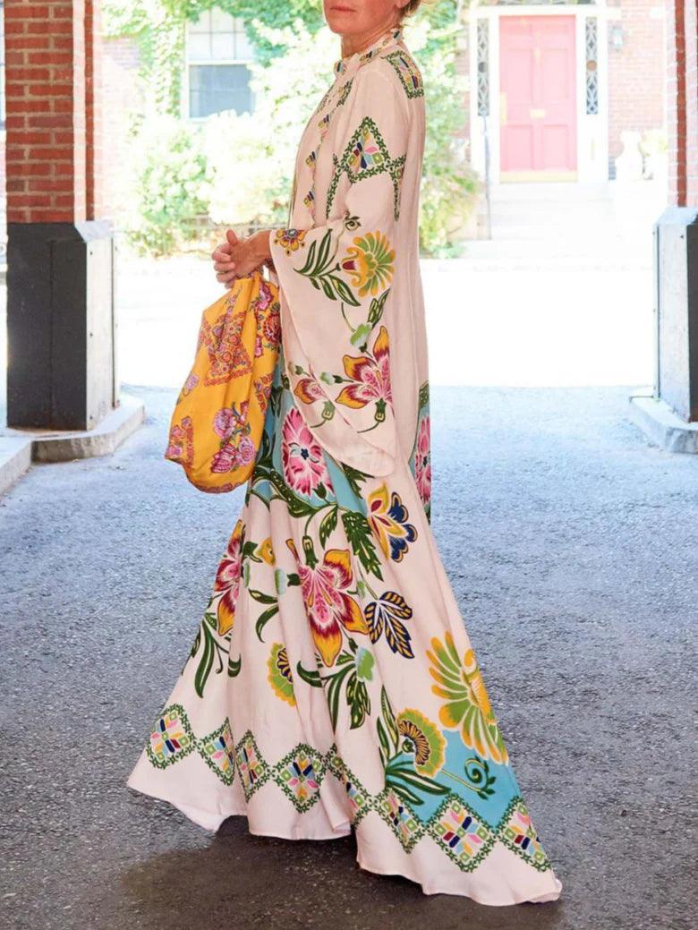 Lindsay™ - Floral Print Flowing Maxi Dress