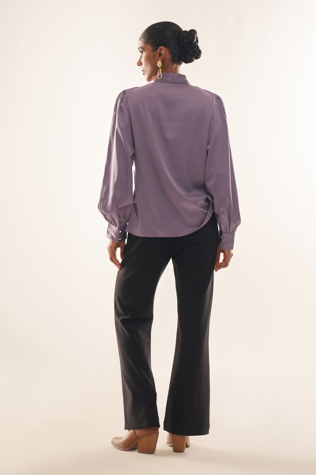 Coleene™ - Purple Satin Shirt