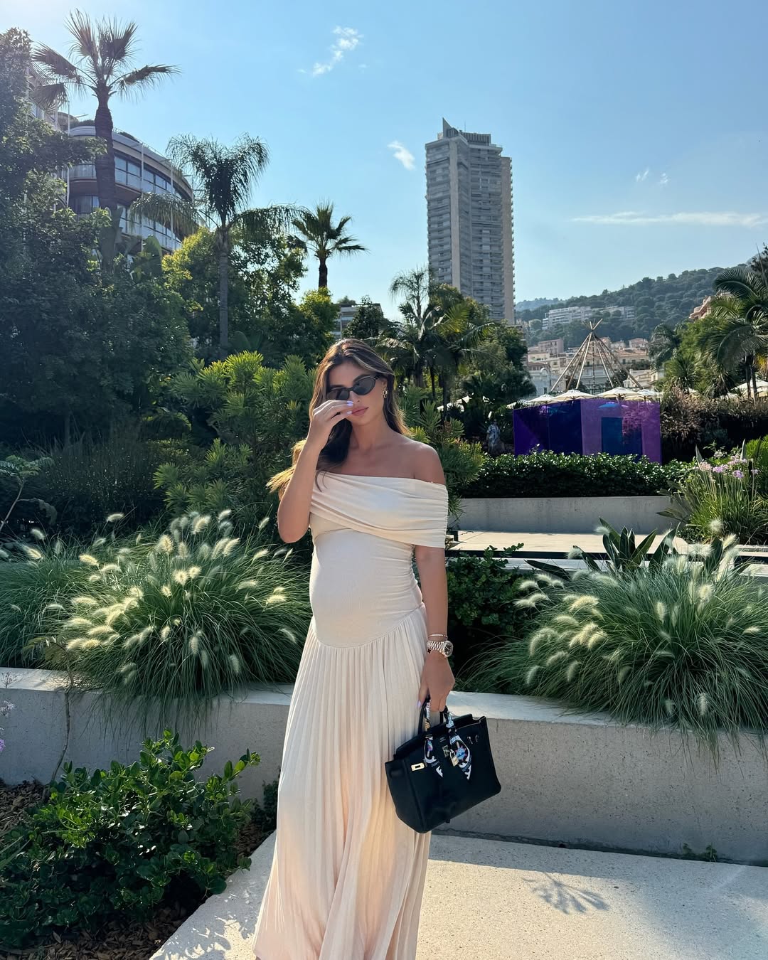 Amara™ - Off Shoulder Maternity Maxi Dress