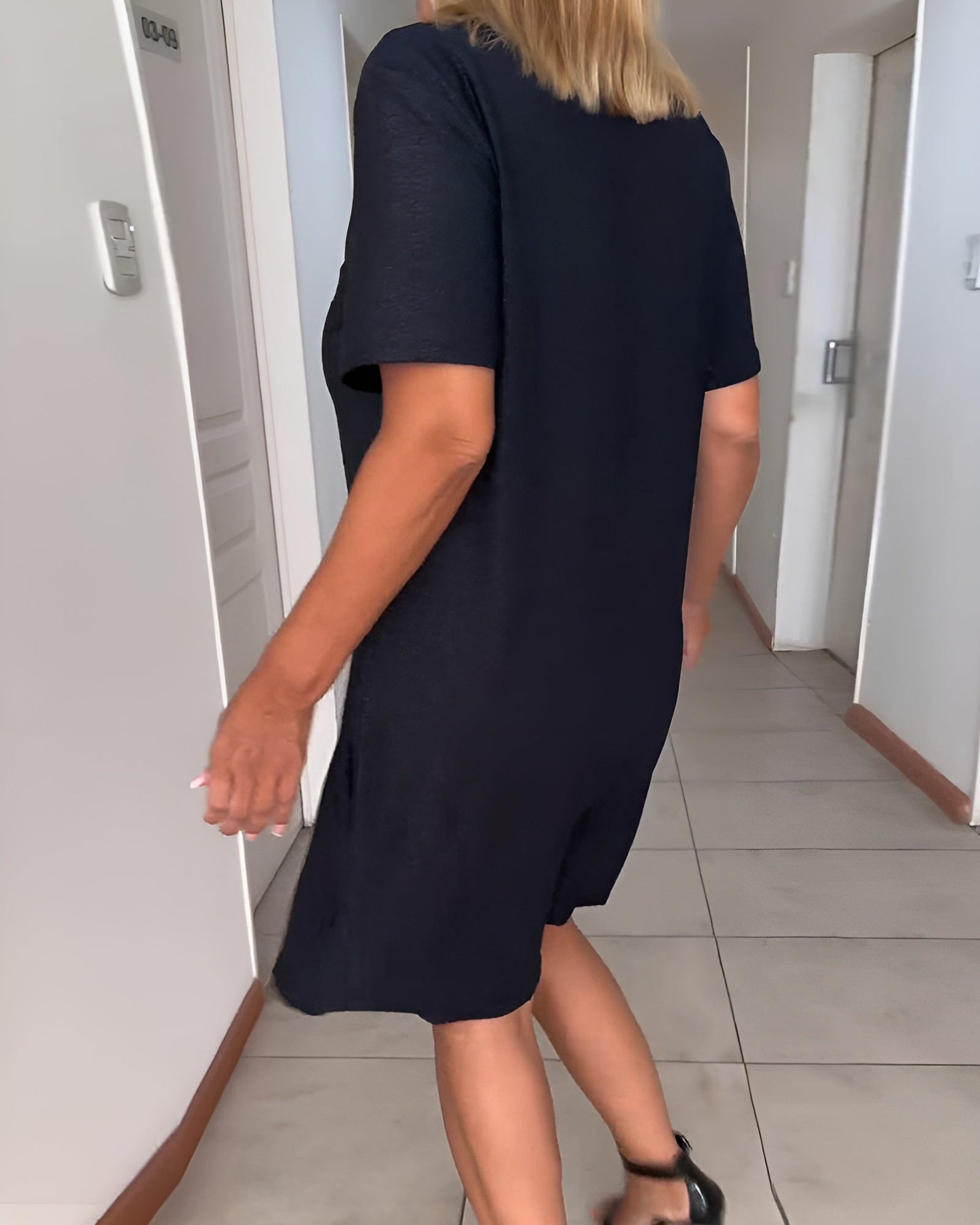 Laurence™ - Elegant Ruched Dress with V-Neck