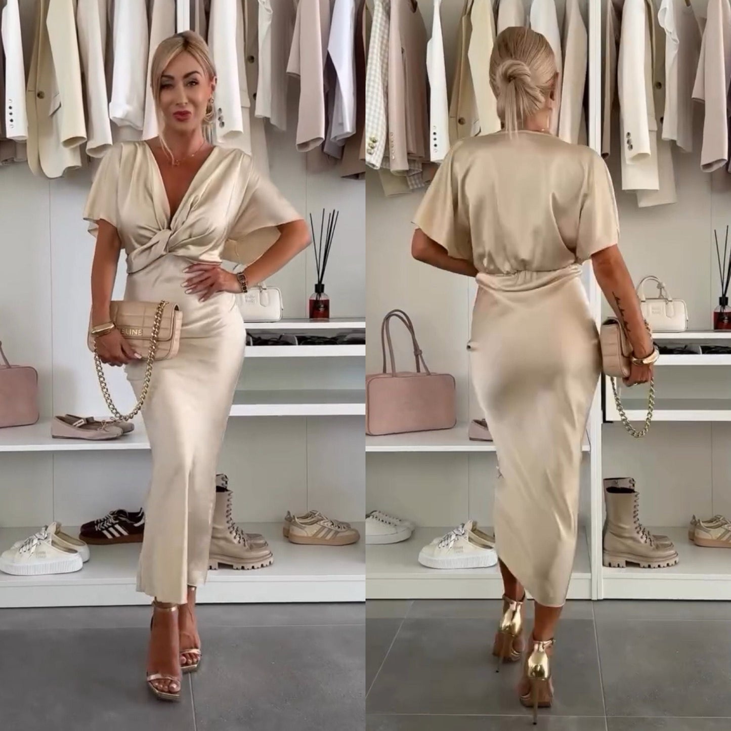 Luciana™ Satin Midi Dress