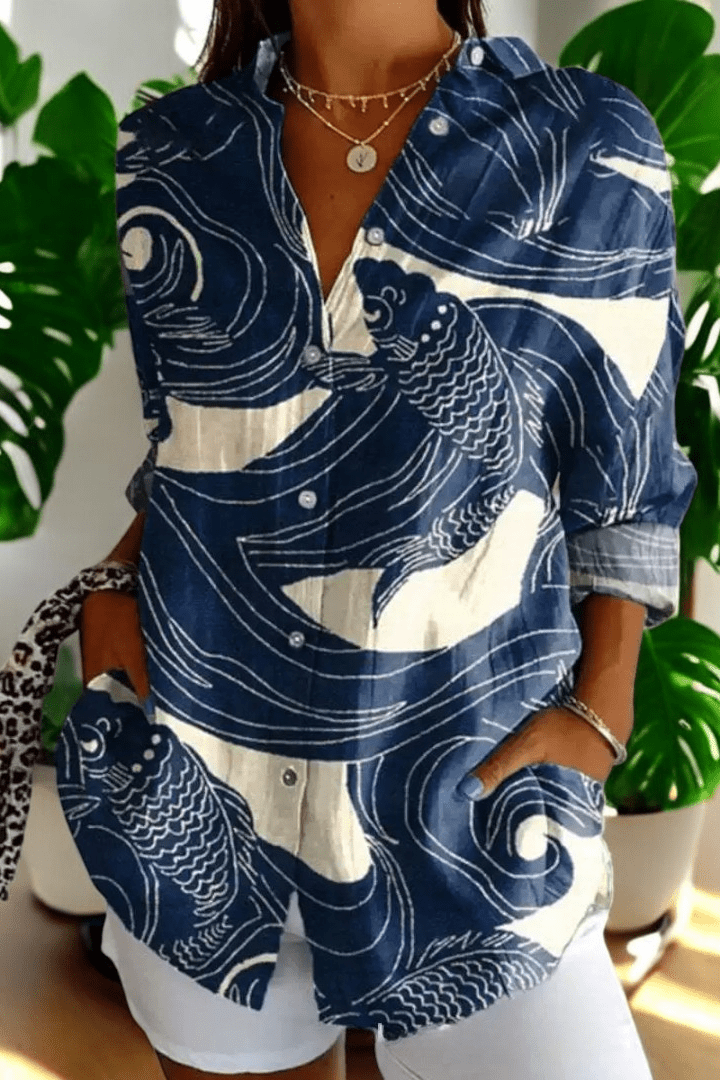 Kaia™ Ocean Print Blouse