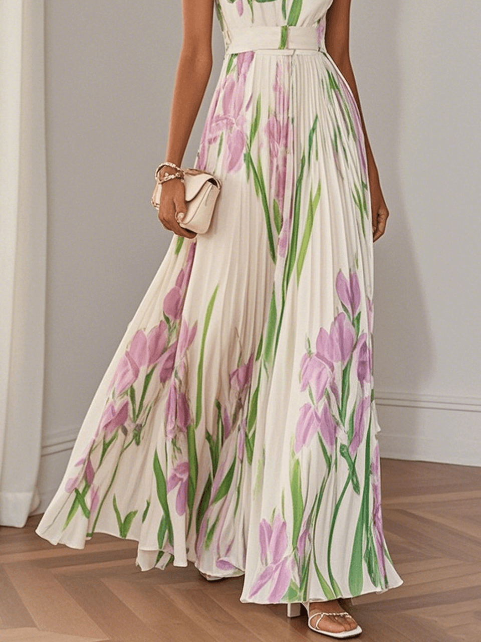 Tahlani™ - Square Neck Sleeveless A-Line Maxi Dress