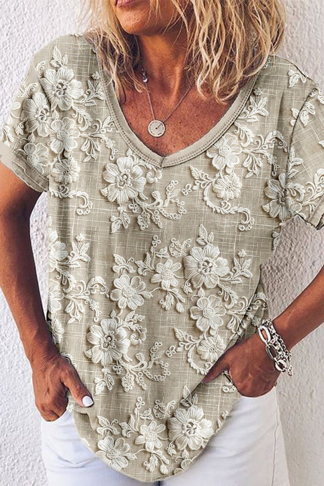 Elizabeth™ Floral V-Neck Blouse