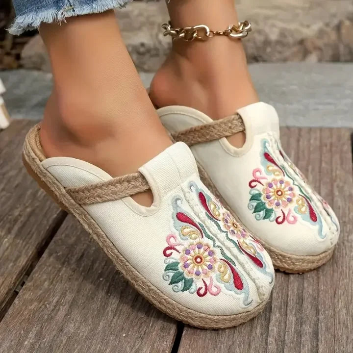 Kathy™ – Women’s Cotton Sandals with Floral Print