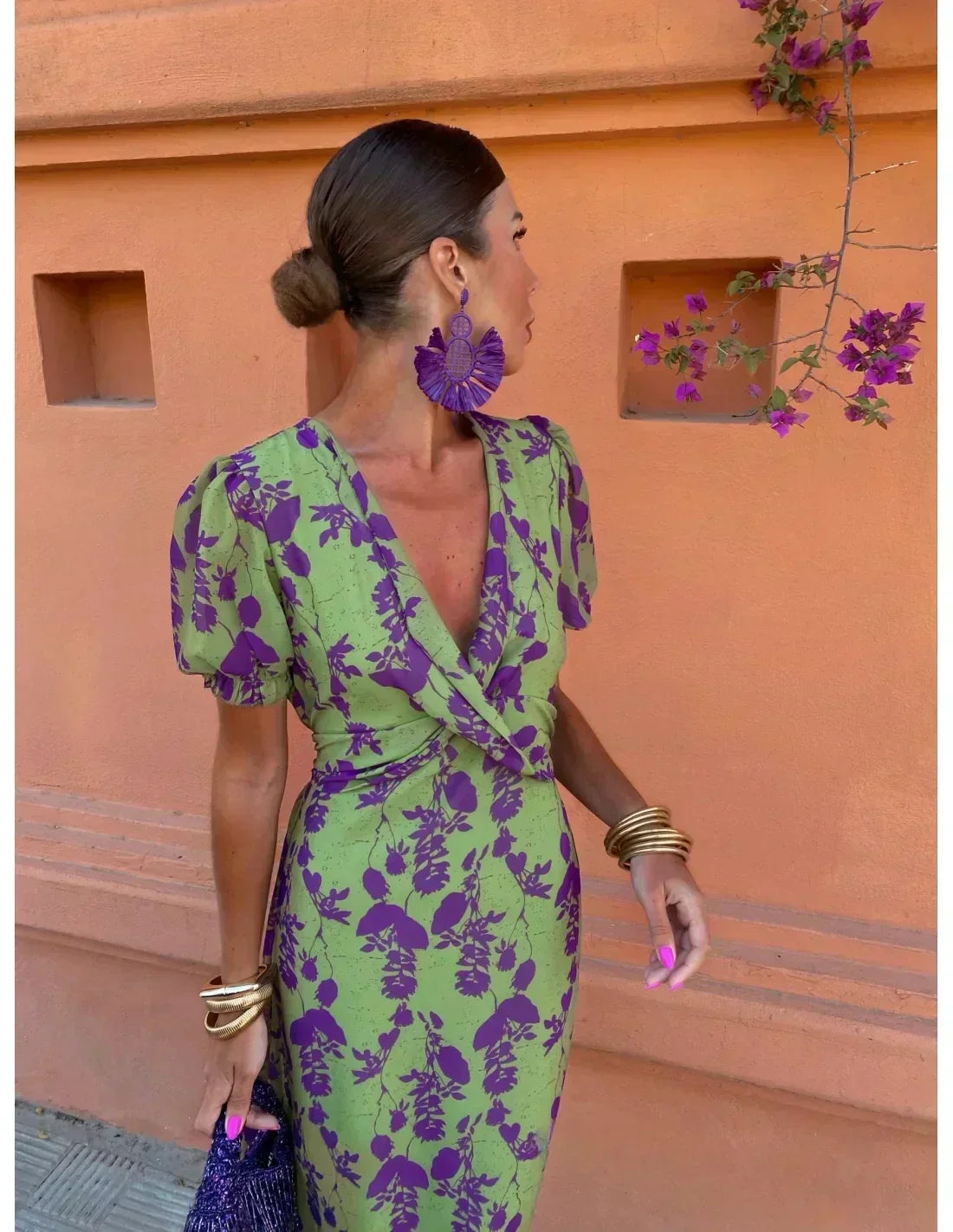 Miles™ – Elegant Floral Wrap Dress