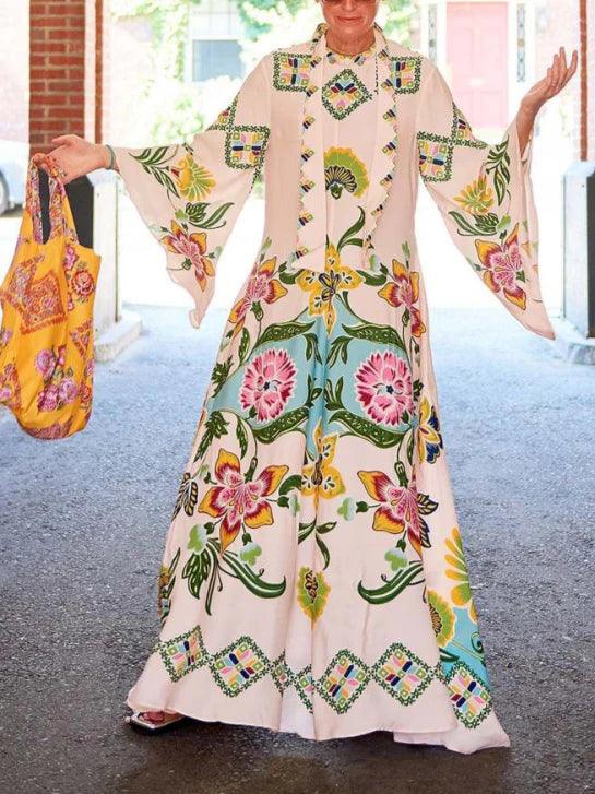 Lindsay™ - Floral Print Flowing Maxi Dress