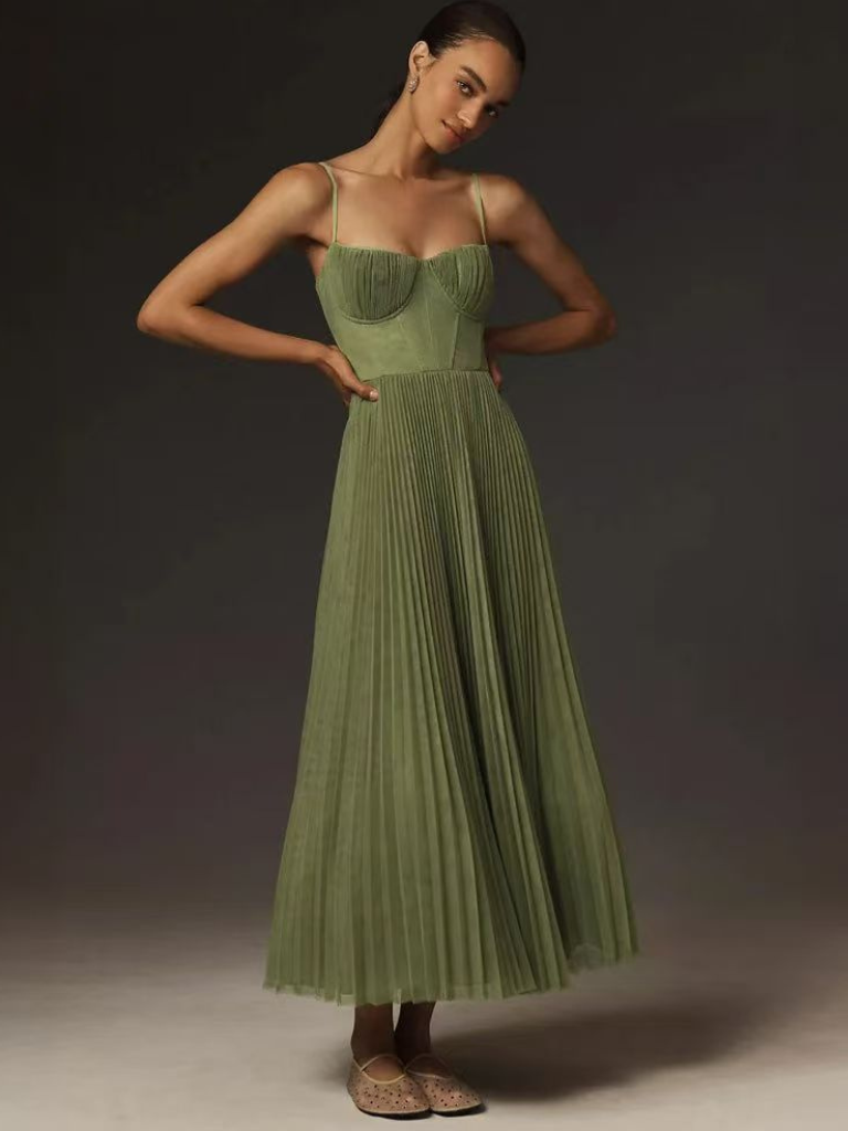 Jasira™ - Pleated Skirt Corset Dress