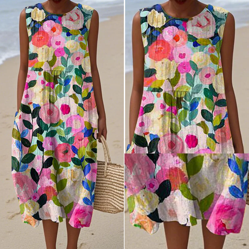 Floraine™ - Sleeveless floral dress