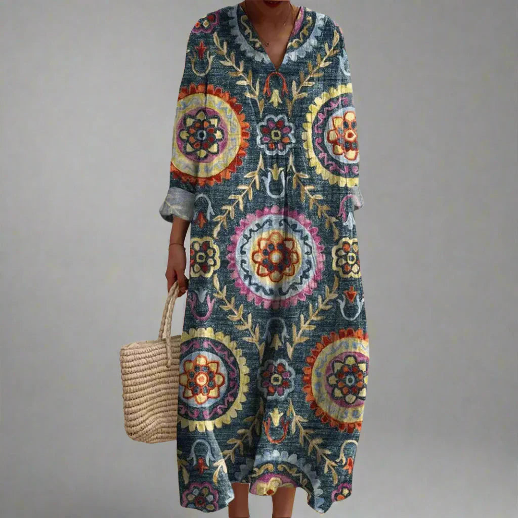 Juno™ Boho Mandala V-Neck Dress