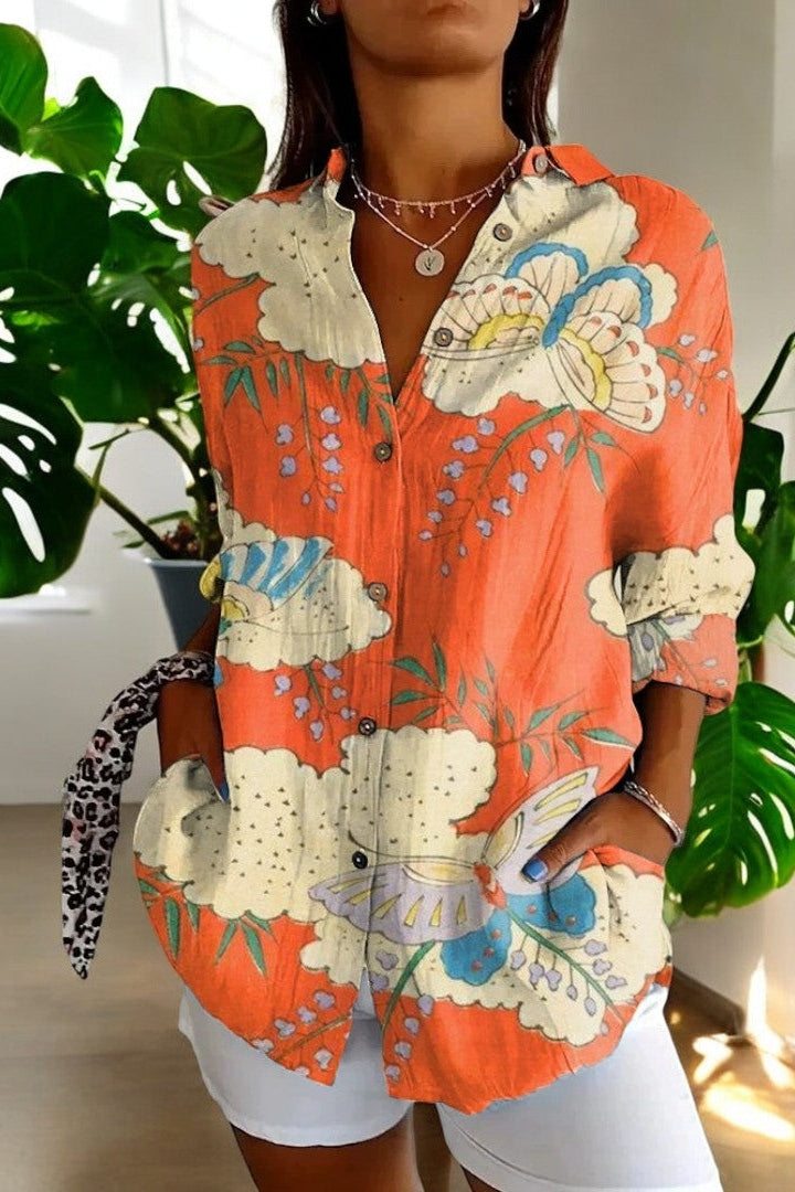 Yasmina™ Butterfly Print Blouse