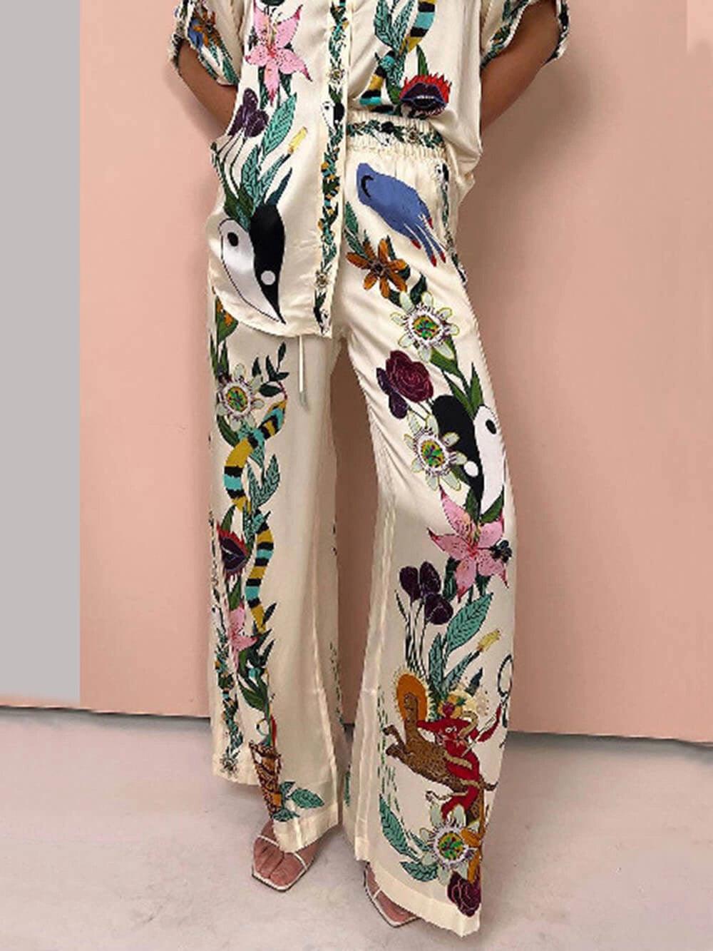 Tyenna™ - Satin unique print Two Piece set