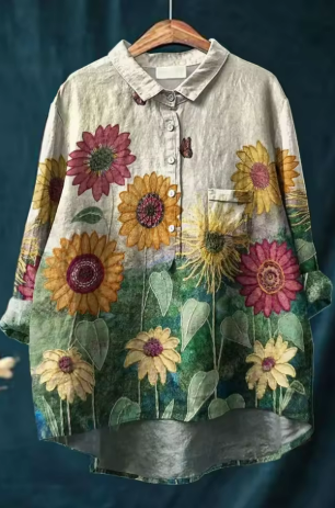 Felicity™ - Sunflower Print Casual Shirt
