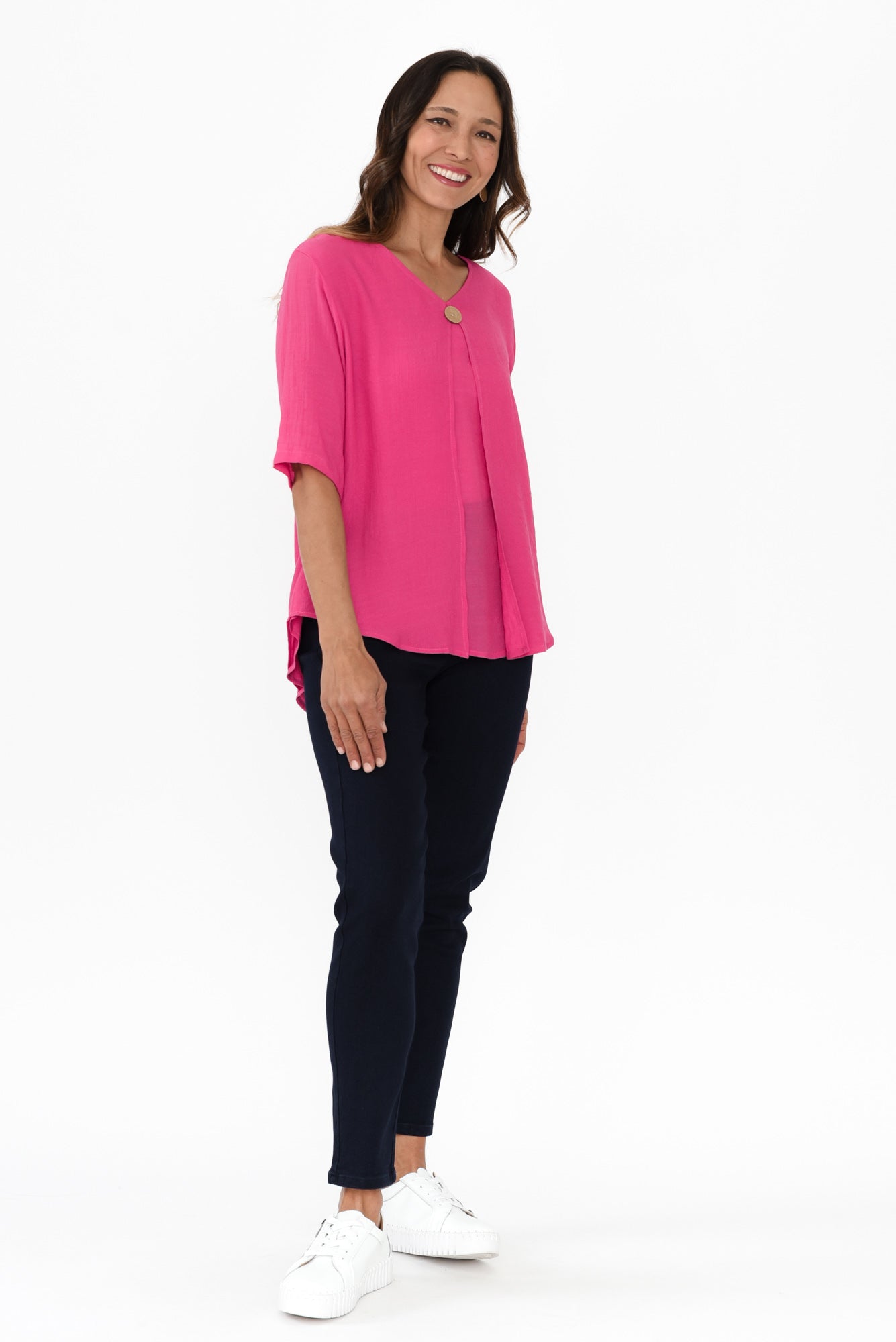 Reah™- Relaxed Button Top
