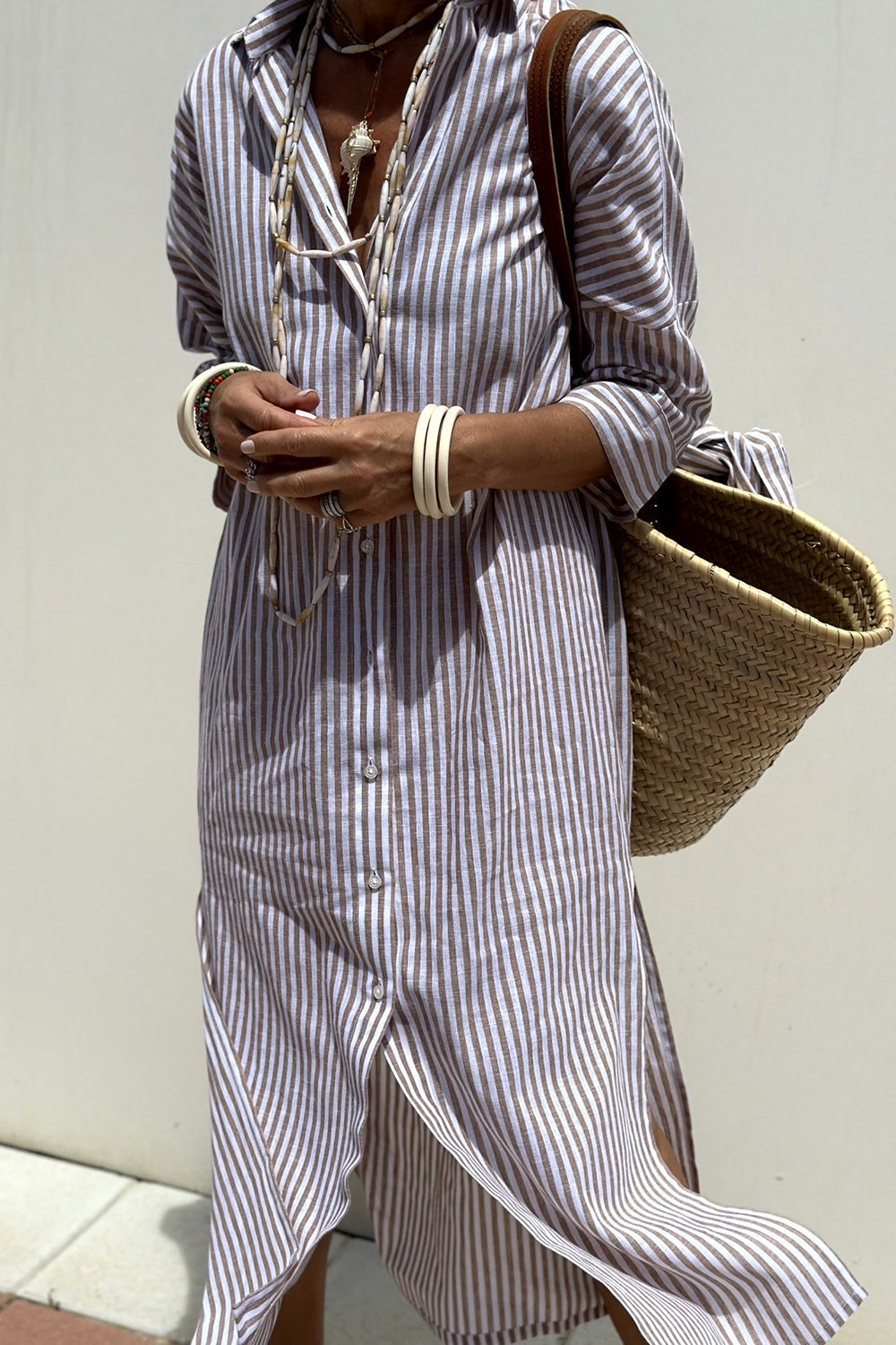 Rylin™ - Elegant striped shirt dress