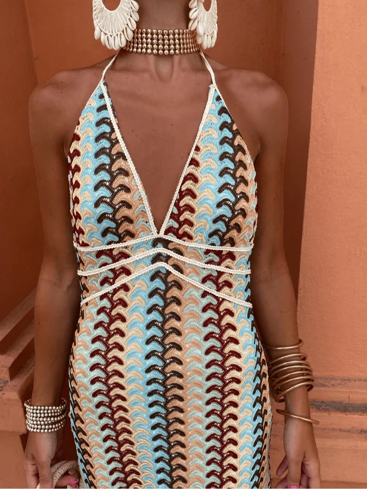 Lorena™ Boho Halter Maxi Dress