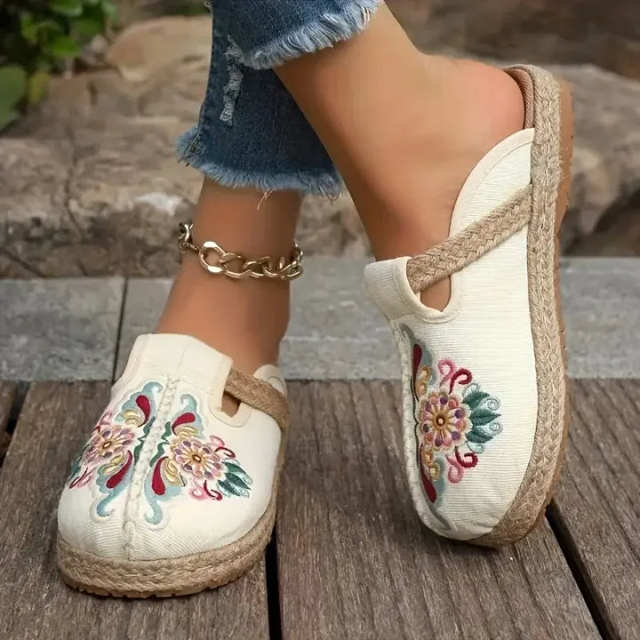 Kathy™ – Women’s Cotton Sandals with Floral Print