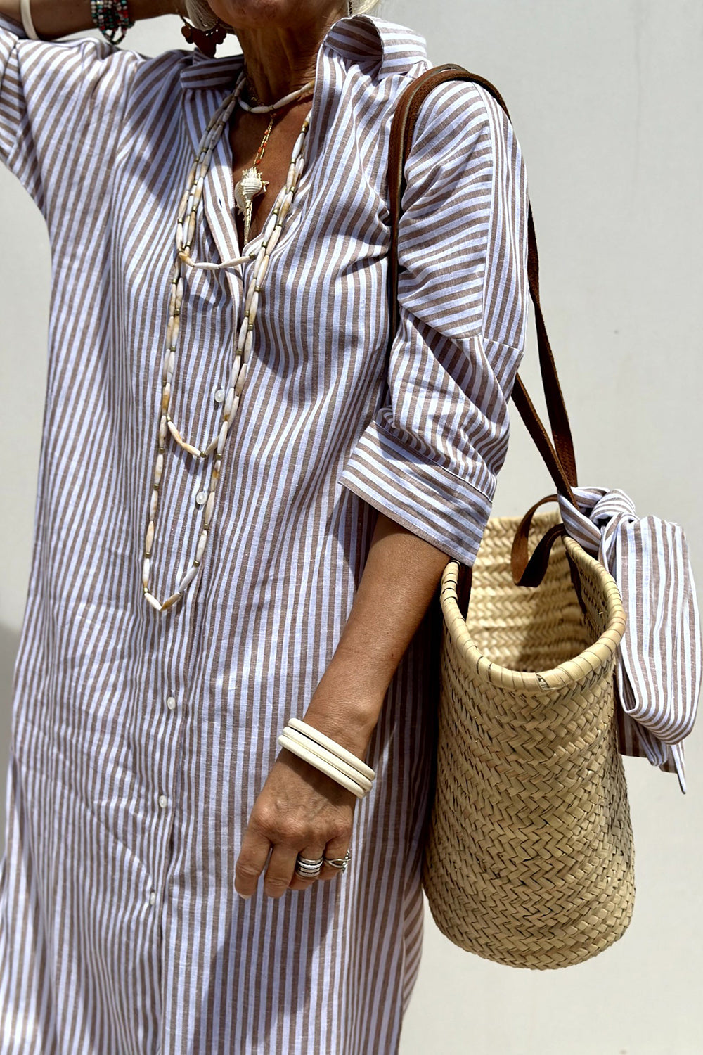 Rylin™ - Elegant striped shirt dress
