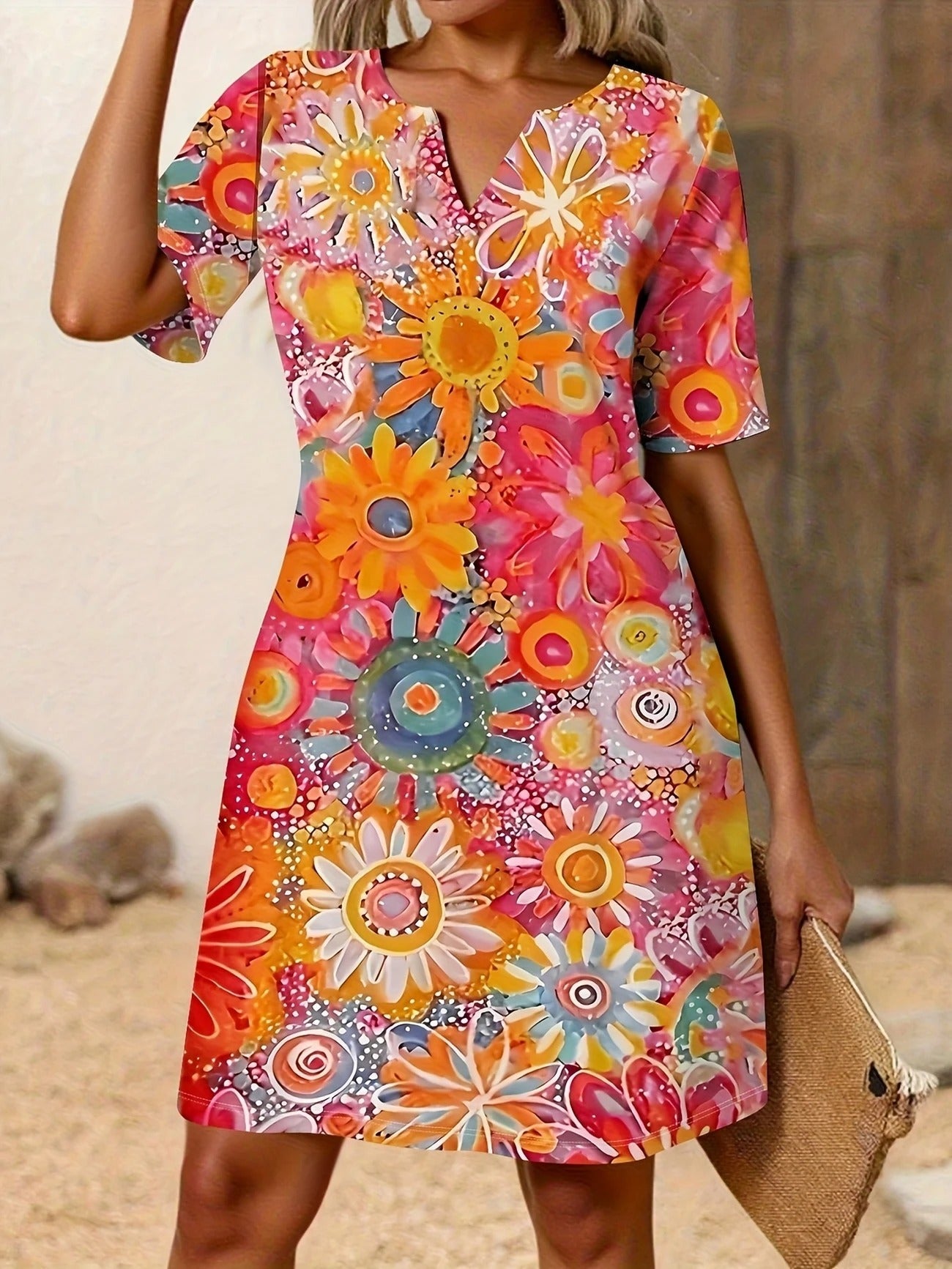 Felisa™ - Floral V-Neck Dress