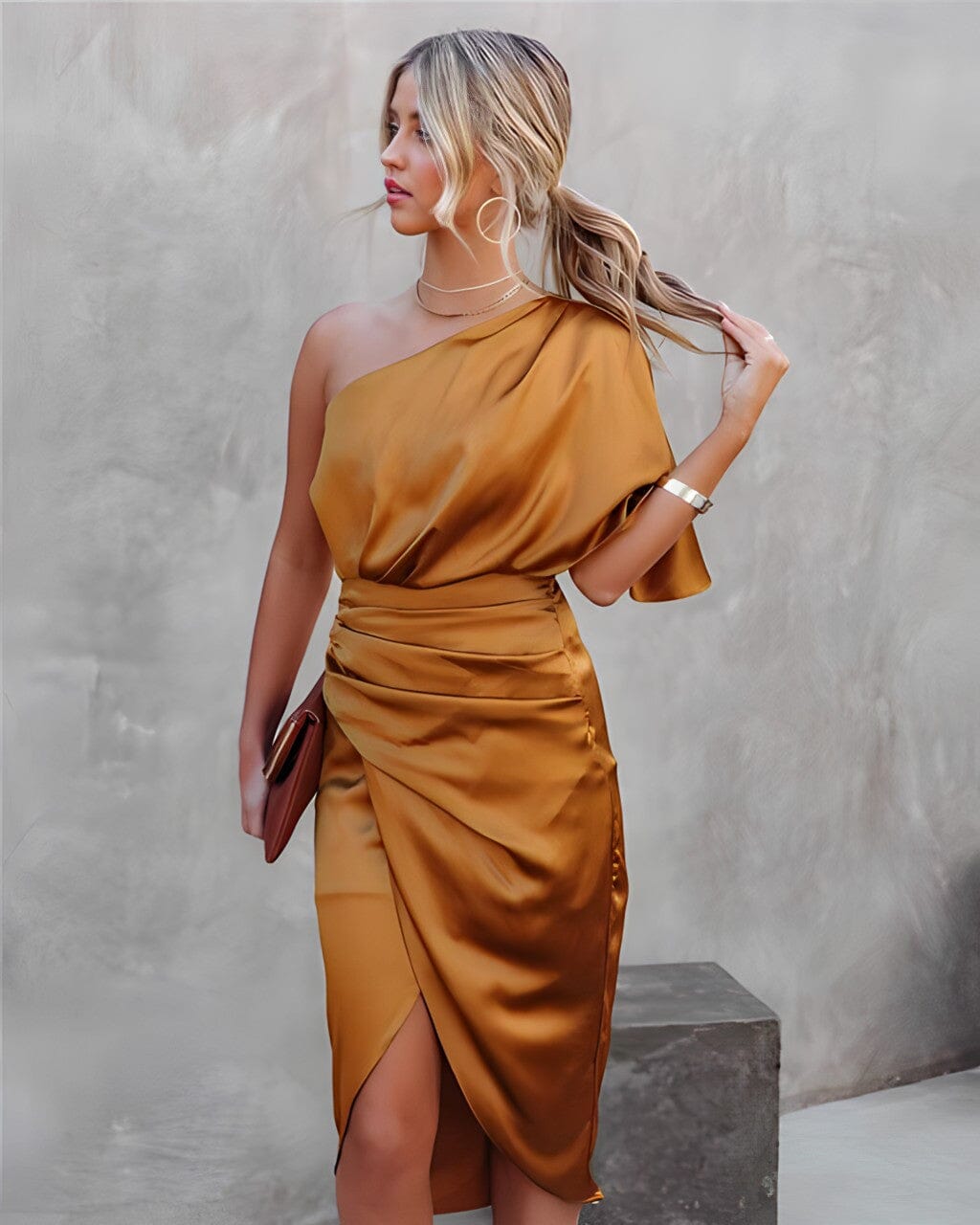 Dhalia™ – Satin One-Shoulder Dress