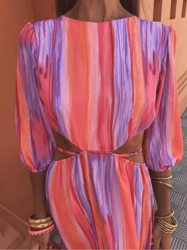 Maricela™ Striped Cut-Out Maxi Dress