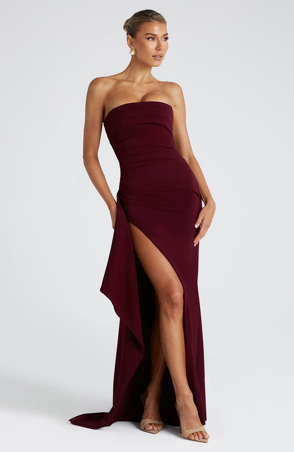 Pearson™ - Strapless Draped Maxi Dress