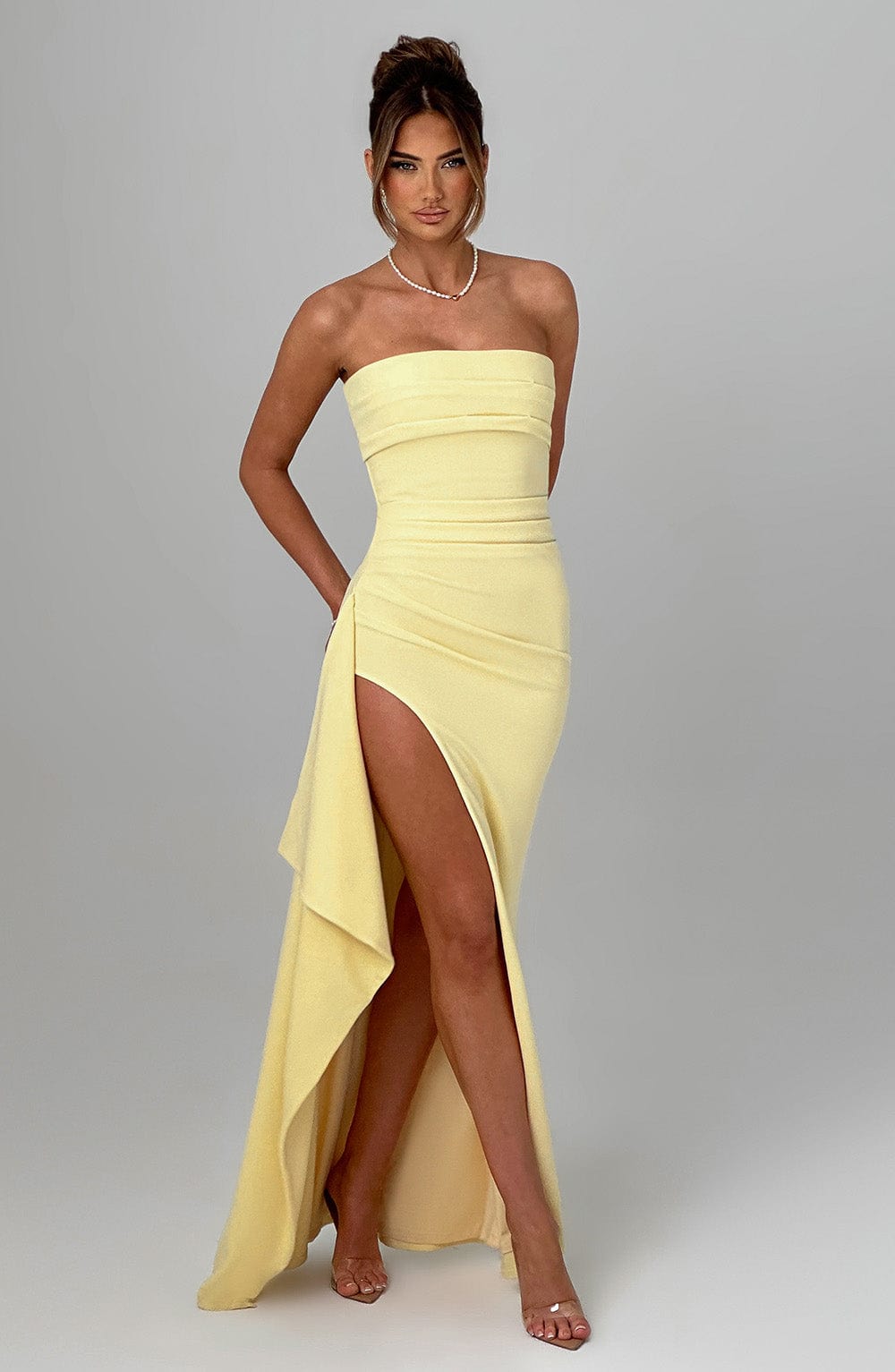 Pearson™ - Strapless Draped Maxi Dress