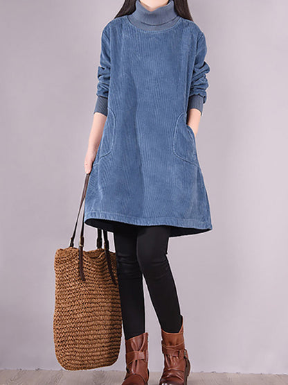 Elena™ Casual Corduroy Dress