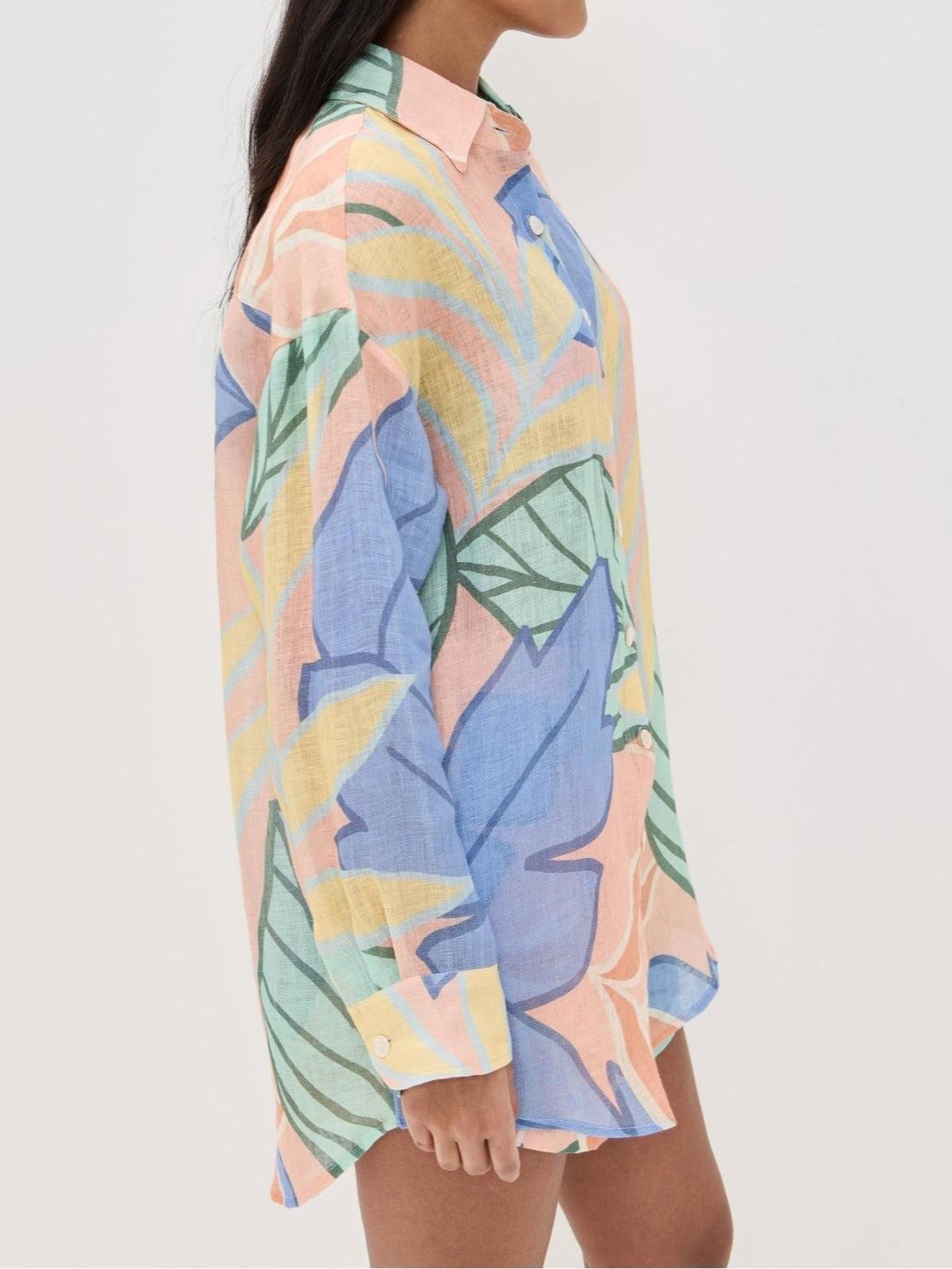 Yara™ - Tropical Leaf Printed Short Set