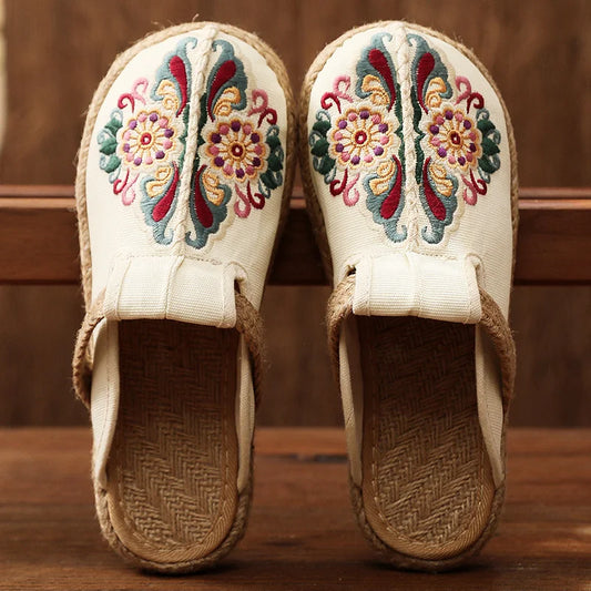 Kathy™ – Women’s Cotton Sandals with Floral Print
