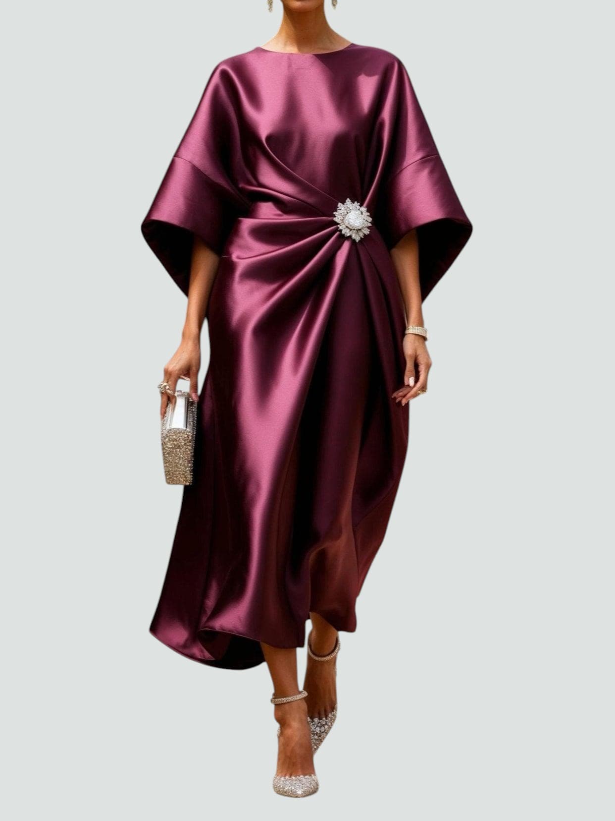Annalena™ - Satin Formal Midi Dress