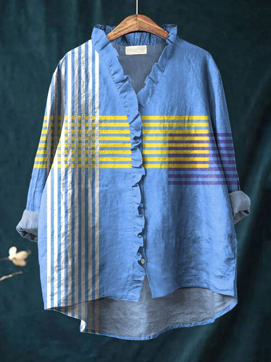 Tina™ Striped Linen Blouse