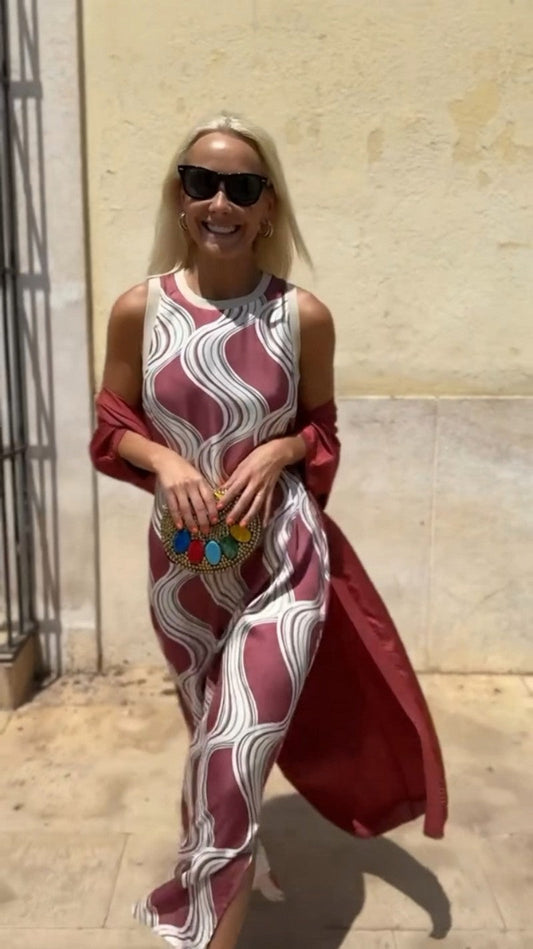 Birrani™ - Red Dress with Cardigan