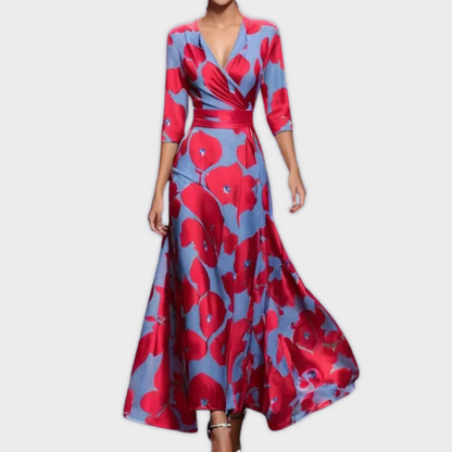 Qyzzandra™ – Floral Wrap Maxi Dress