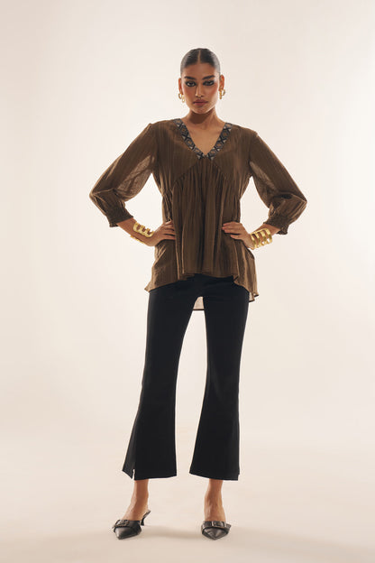Genevieve™ - V-Neck Lace Blouse