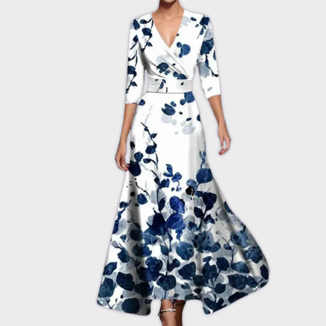 Qyzzandra™ – Floral Wrap Maxi Dress