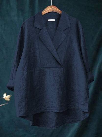 Kimberly™ Lapel Collar Linen Blouse