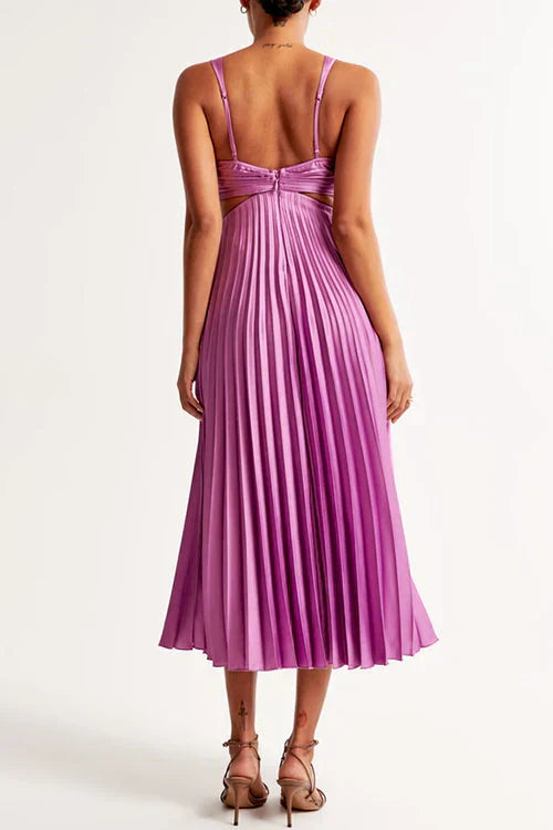 Alliyah™ Pleated Satin Dress