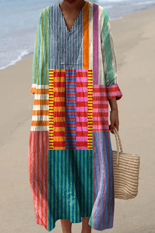 Sammy™ - Colour-Block Striped Dress