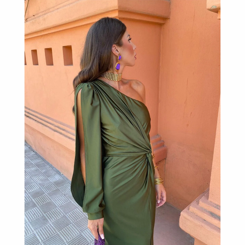 Khera™ Elegant One-Shoulder Draped Dress