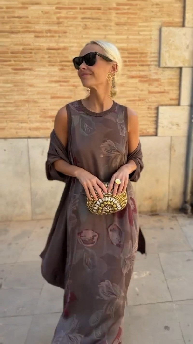 Marina™ - Casual Long Dress with Cardigan