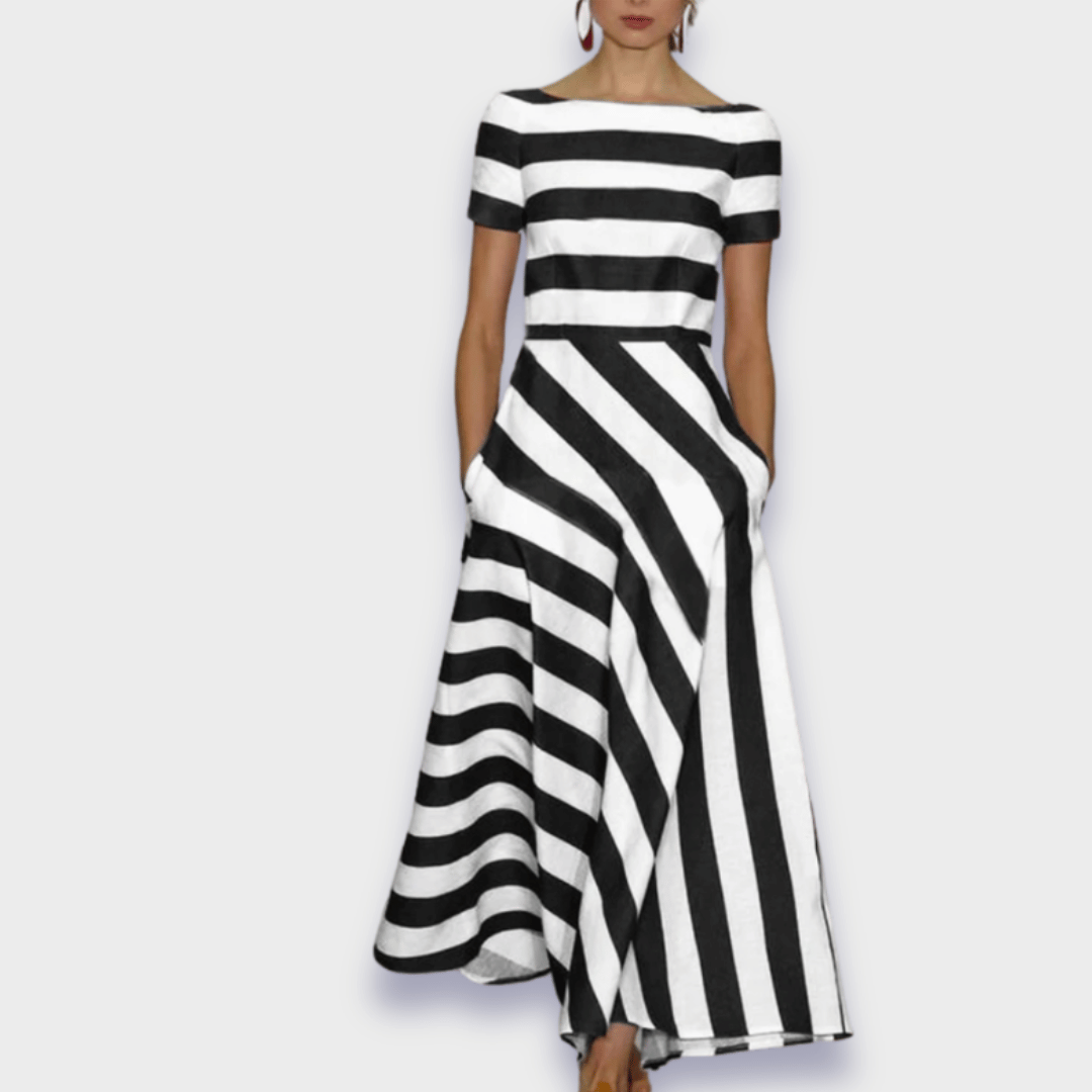 Marizelle™ – Bold Striped Maxi Dress