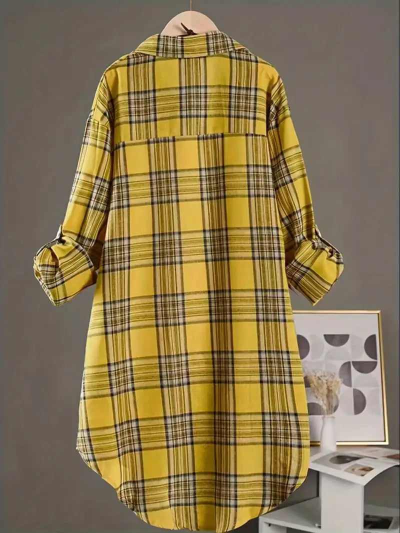 Zaina™- Plaid Print Shirt