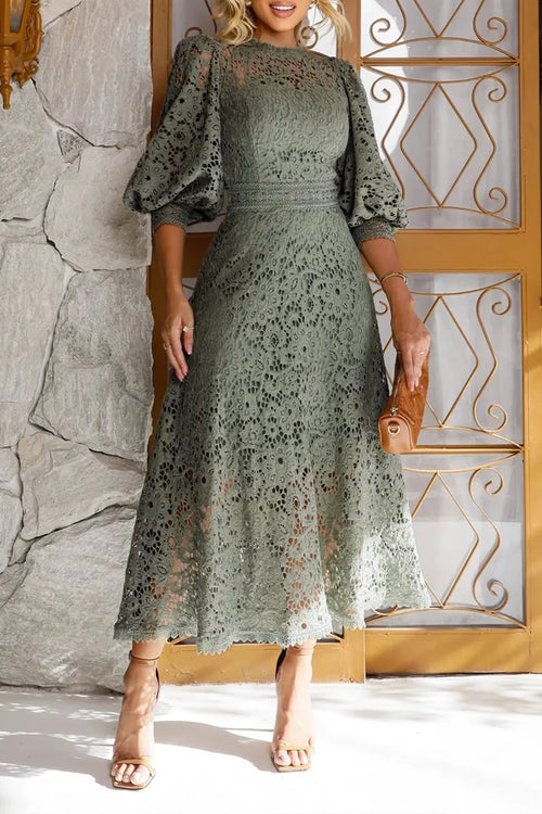 Divine™ Elegant Lace Midi Dress
