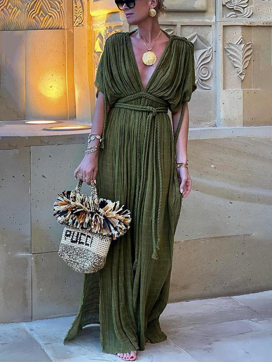 Keira™ - Draped Braids Maxi Dress
